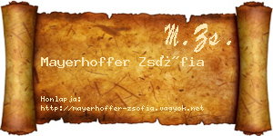 Mayerhoffer Zsófia névjegykártya