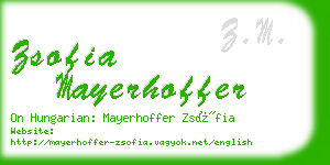 zsofia mayerhoffer business card